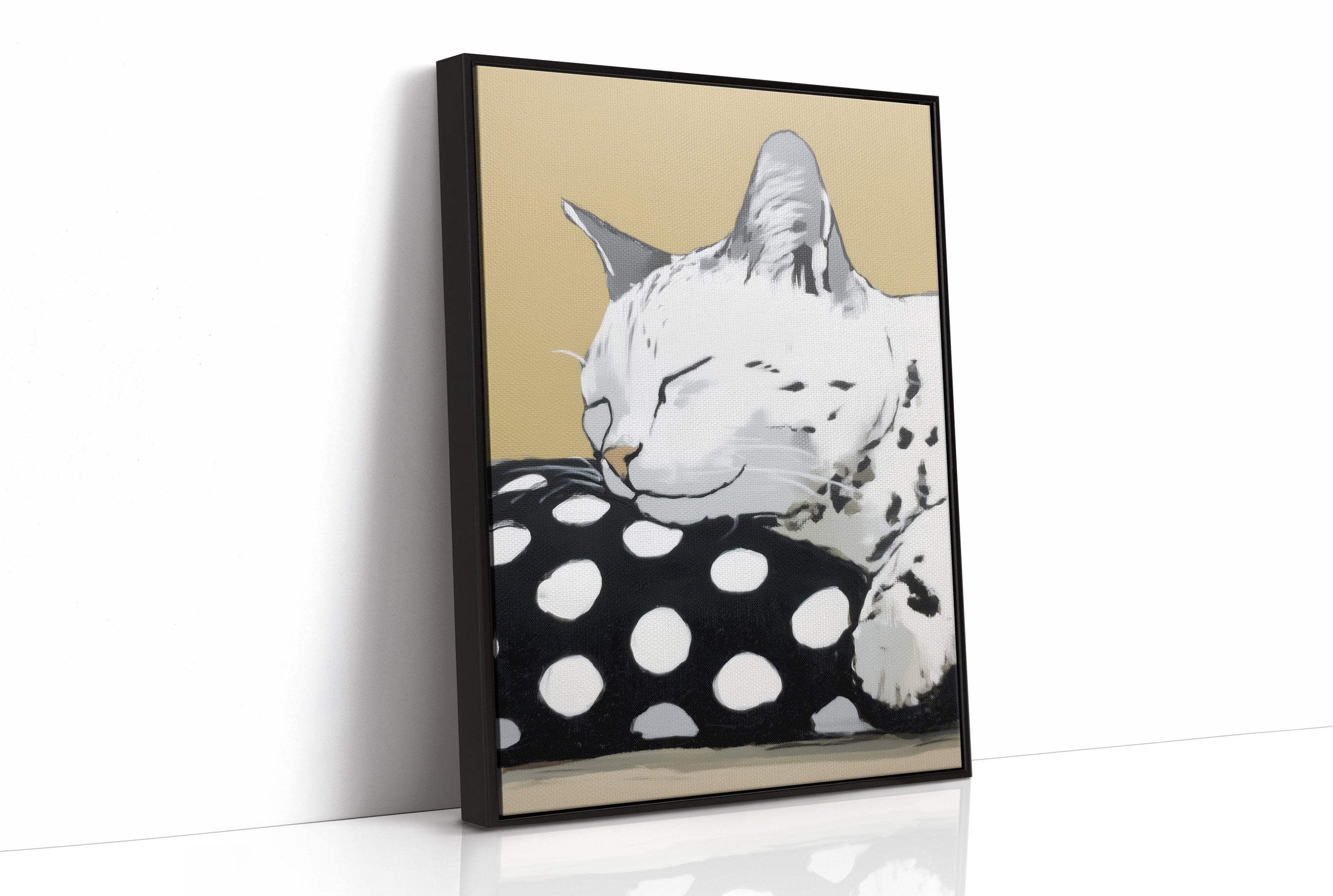 Spotted Comfort: Feline Slumber Portrait