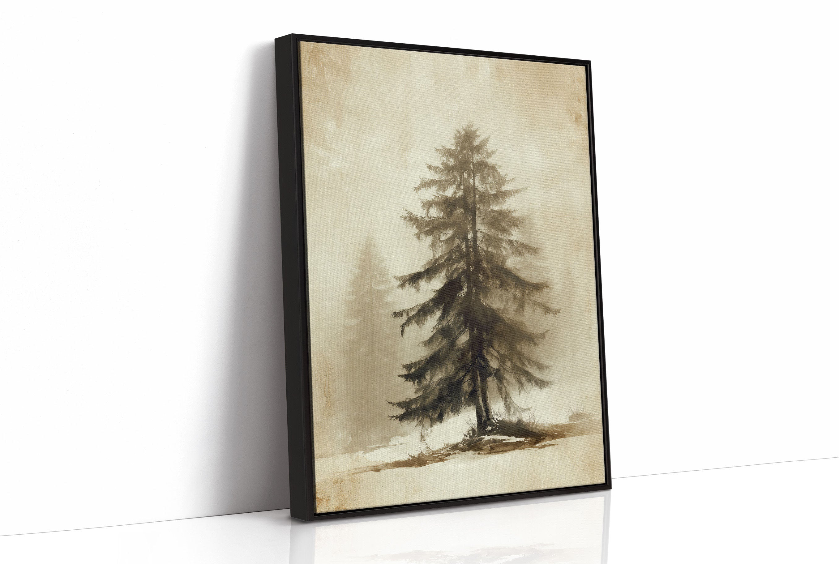 Solitary Pine Holds Winter's Memory