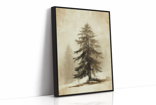 Solitary Pine Holds Winter's Memory