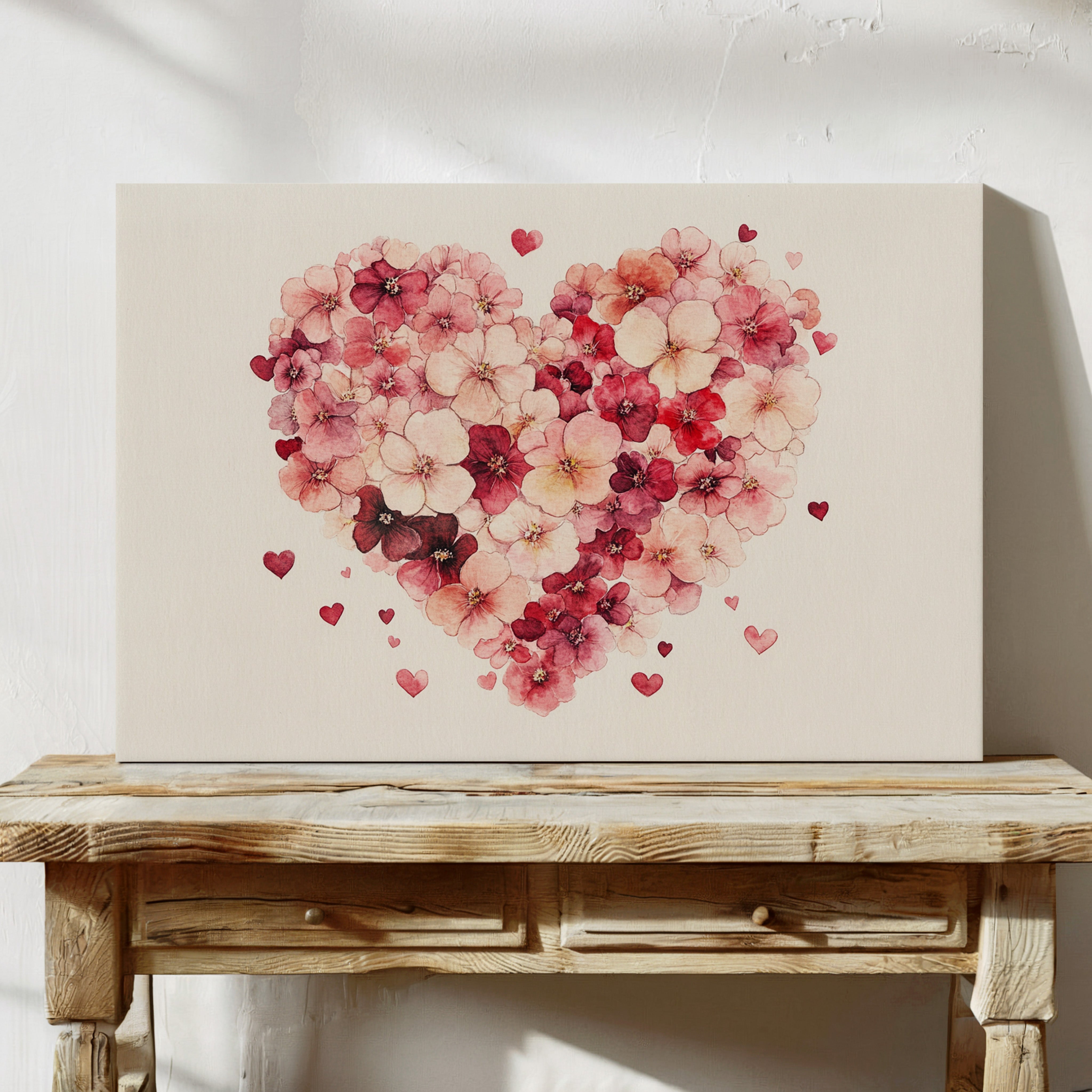Love Blooms In Watercolor Hearts
