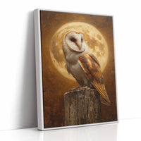 Barn Owl Beneath a Full Moon