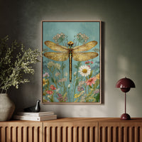 Golden Wings Amidst Wild Blooms