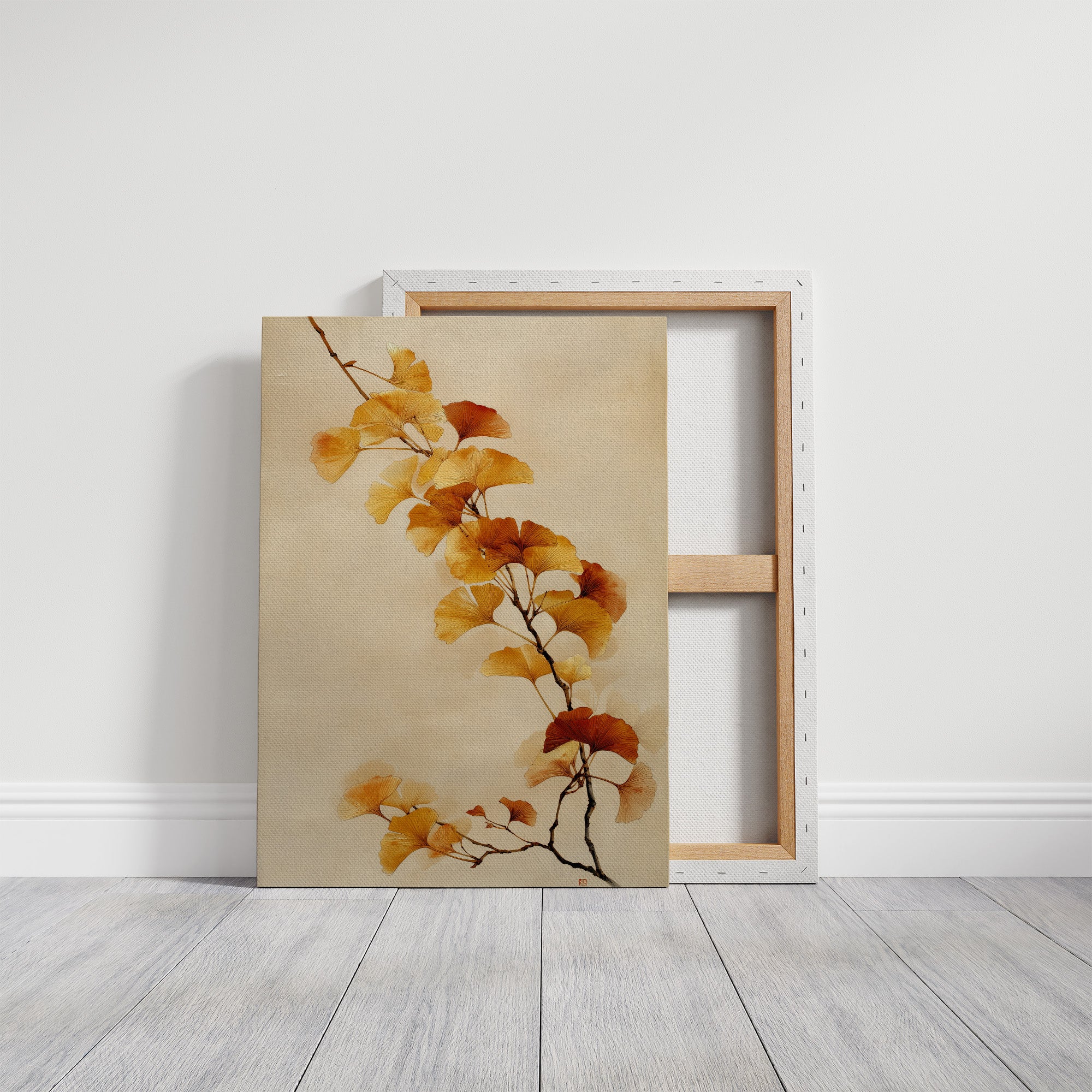 Golden Ginkgo Leaves Dance Softly