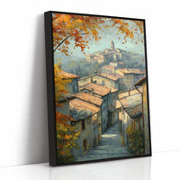 Autumn Leaves Frame Hillside Village