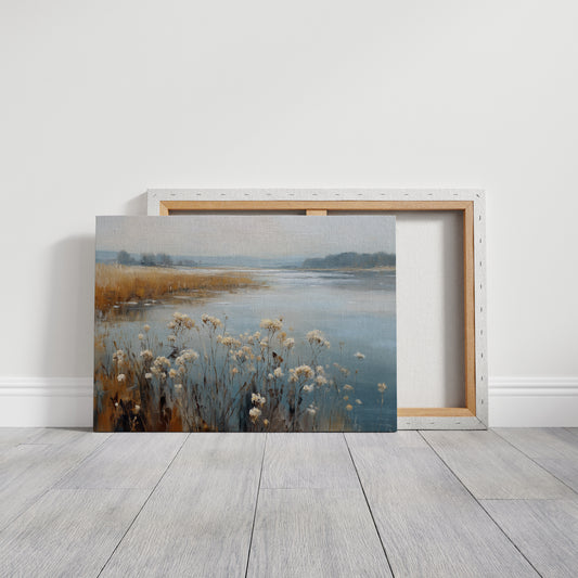 Winter Wildflowers Rest By Lake