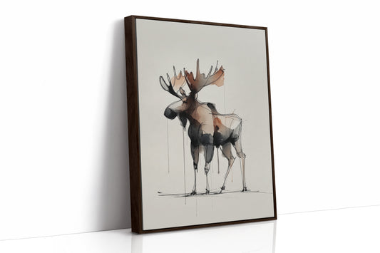 Watercolor Moose Meets Rustic Comfort