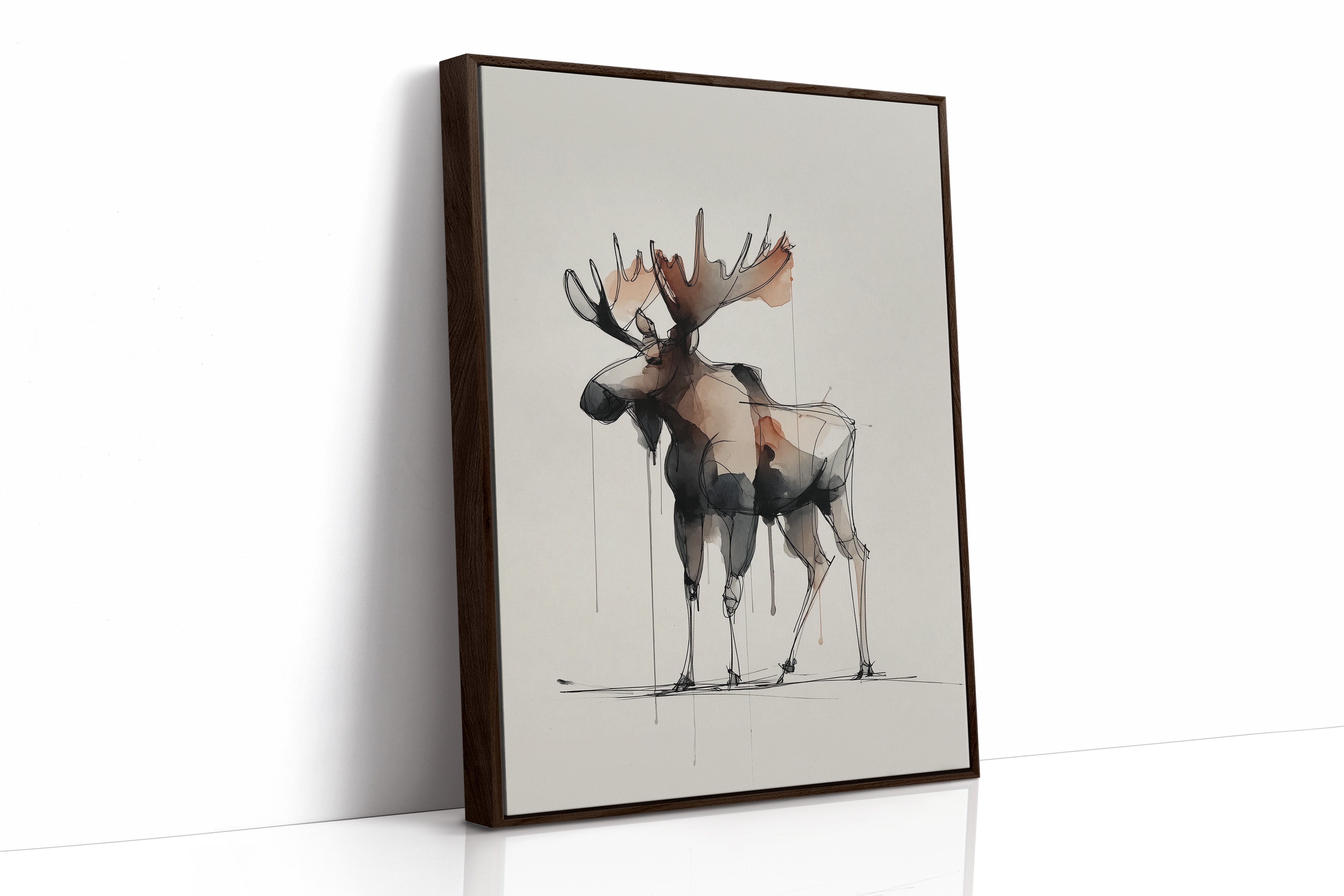 Watercolor Moose Meets Rustic Comfort