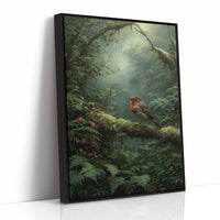 Robin's Perch In Misty Forest