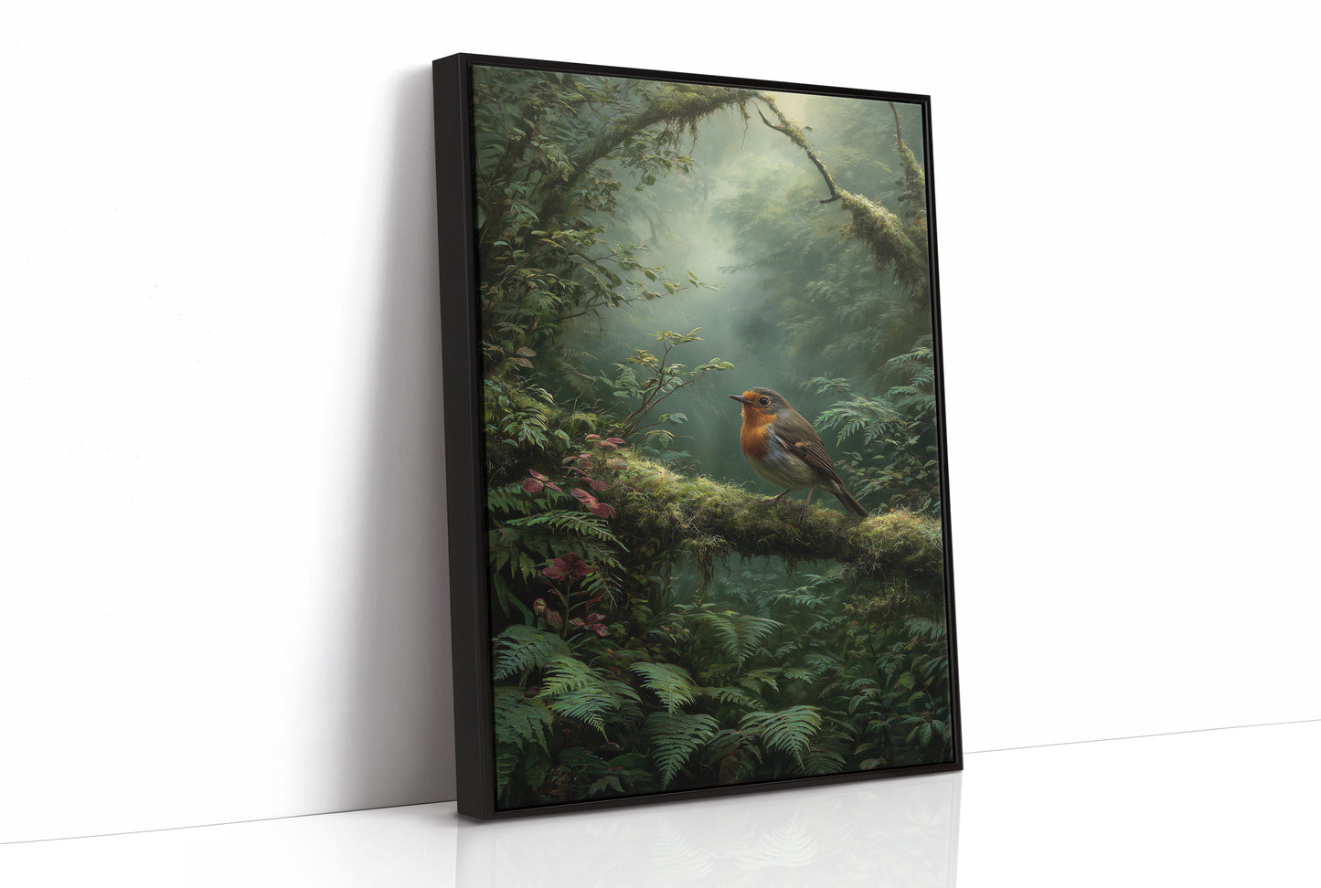 Robin's Perch In Misty Forest