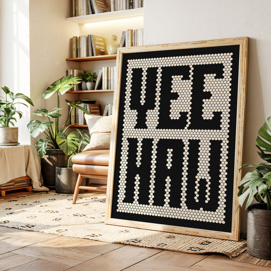 Yeehaw Mosaic Western Shout in Black