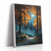 Moonlit Path Through Autumn's Embrace
