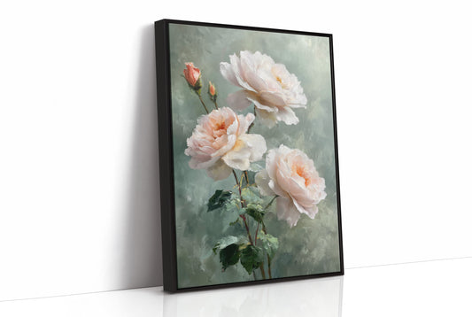 Blush Peonies Against Sage Memory