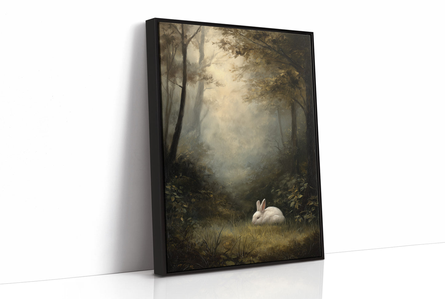 White Rabbit In Forest Haze