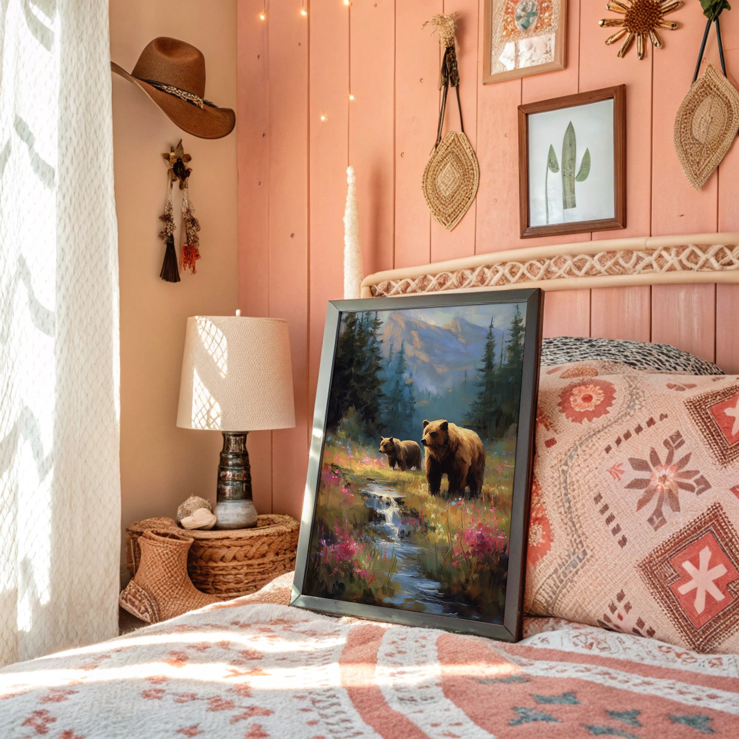 Wild Meadow Bears Find Mountain Stream