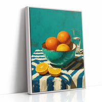 Oranges on Blue Stripes