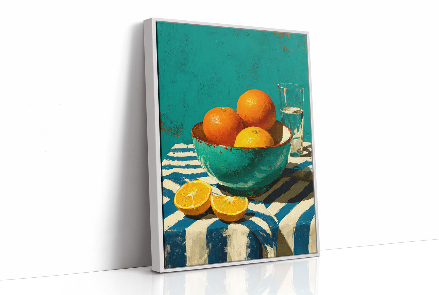 Oranges on Blue Stripes