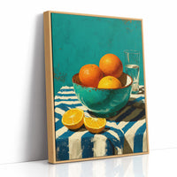 Oranges on Blue Stripes