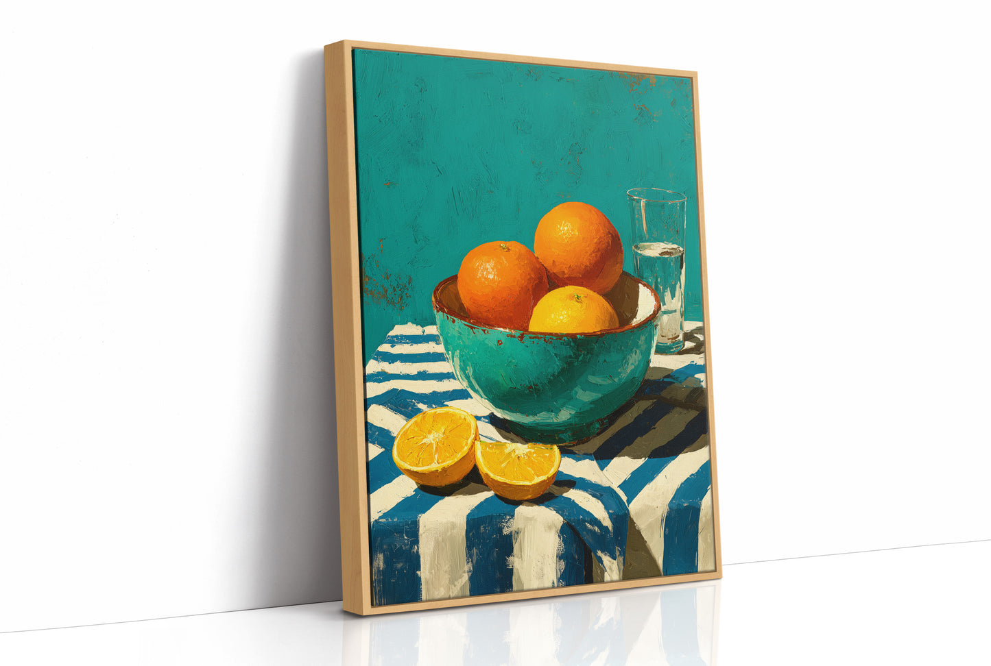 Oranges on Blue Stripes
