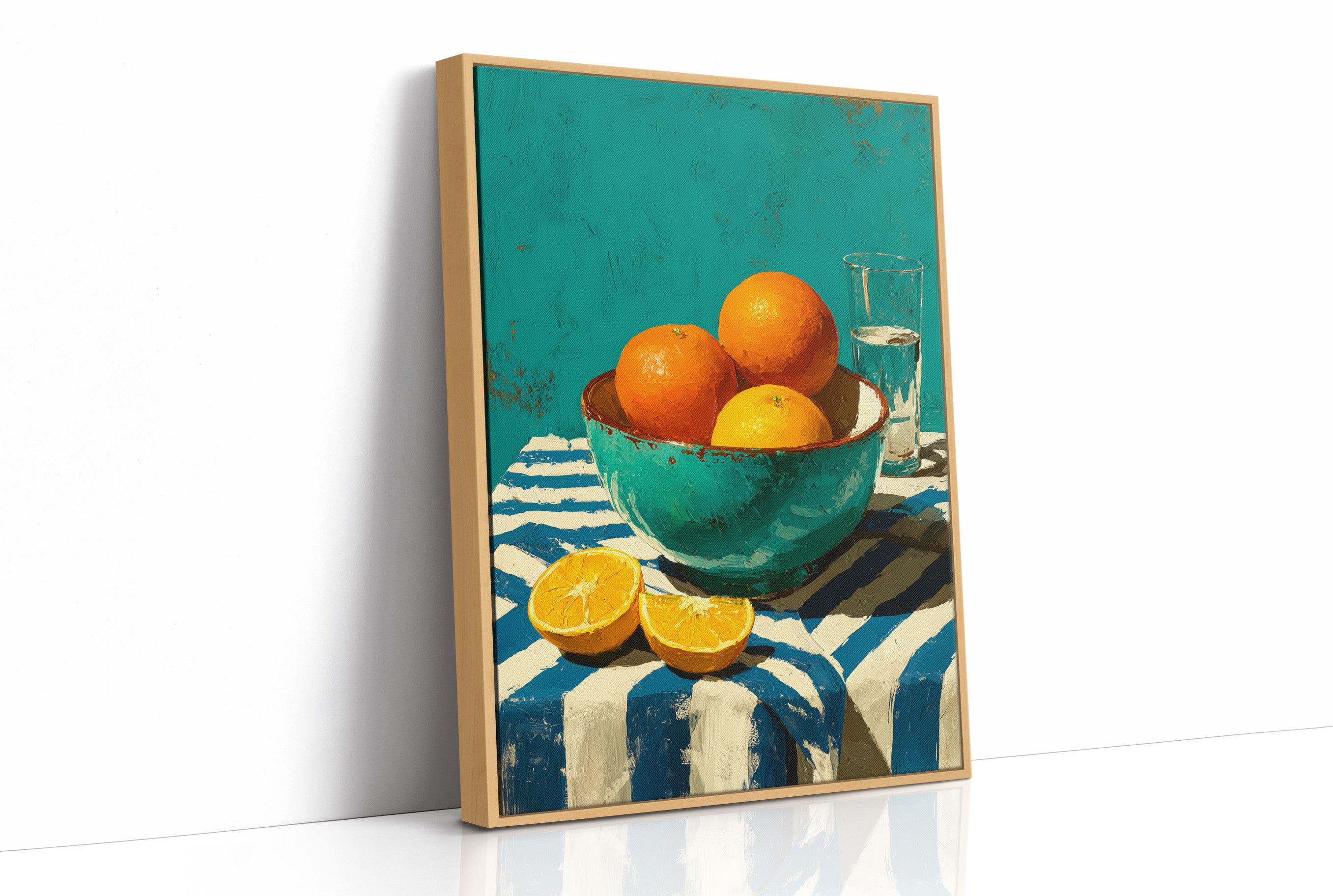 Oranges on Blue Stripes