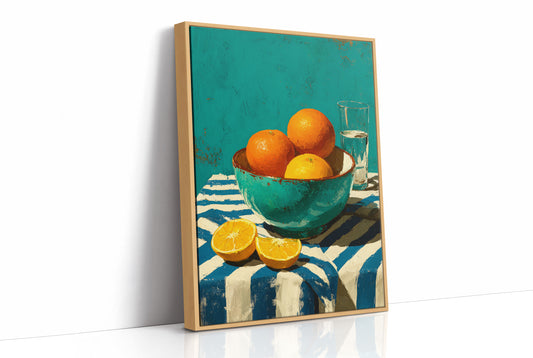 Oranges on Blue Stripes