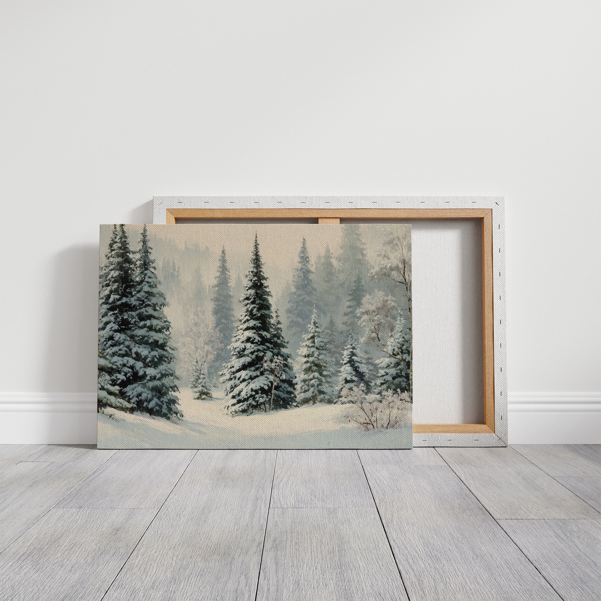 Snow Settles Among Northwoods Pineway