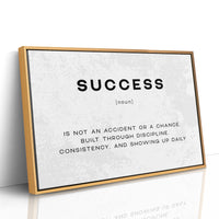 Success Definition Canvas Art | Bold Motivational Typography Print for Home Office, Gym or Entrepreneur Décor