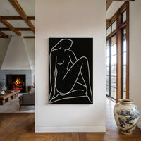 Reclining Muse in White Ink