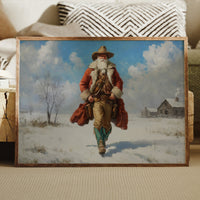 Frontier Santa Rides Through Winter Snow