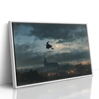 Red-Eye Flight Over Town