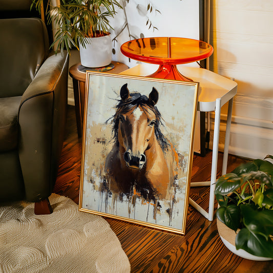 Golden Mare with Wild Mane