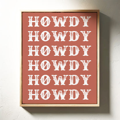 Howdy Western Typography Print – Rustic Country Wall Art