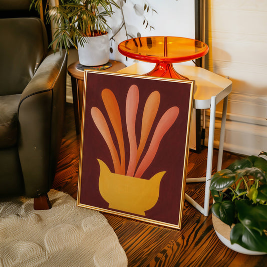 Coral Rays Rise From Golden Bowl