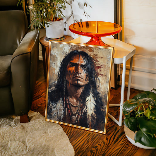 War Paint and Fire Tribal Portrait