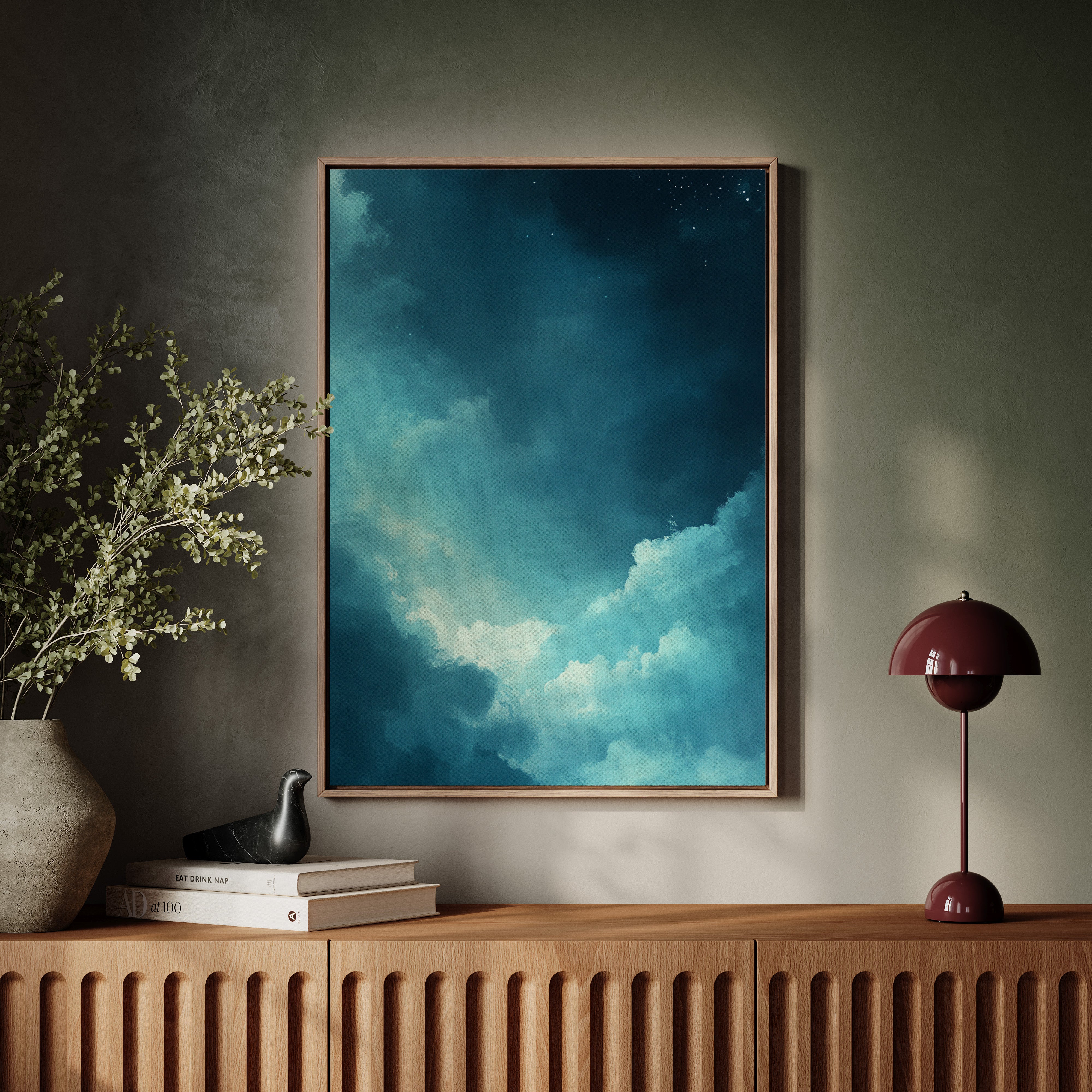 Celestial Drift Through Midnight Blue