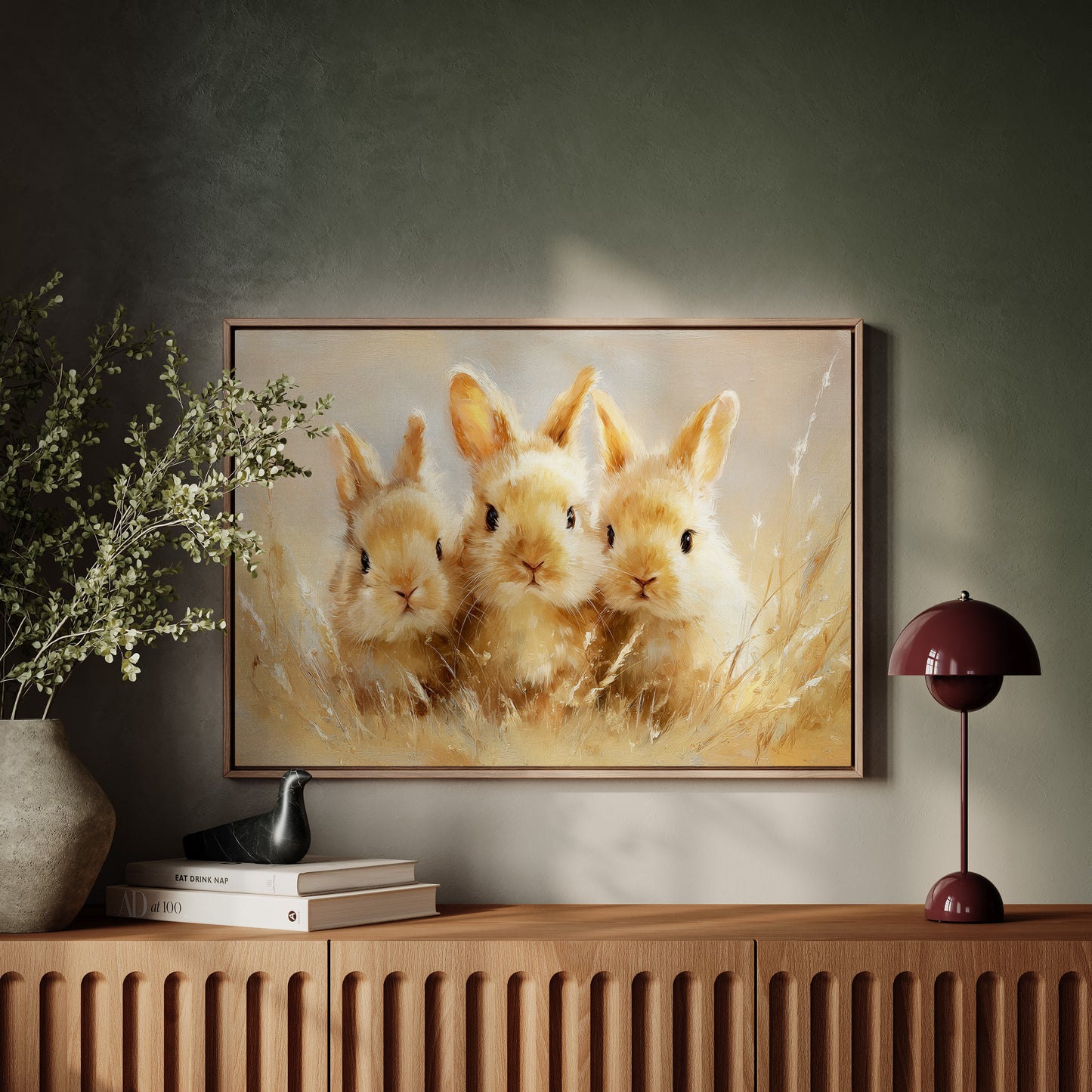 Curious Bunnies Dance Through Golden Grass