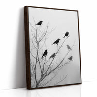 Ravens Perch On Winter Branches