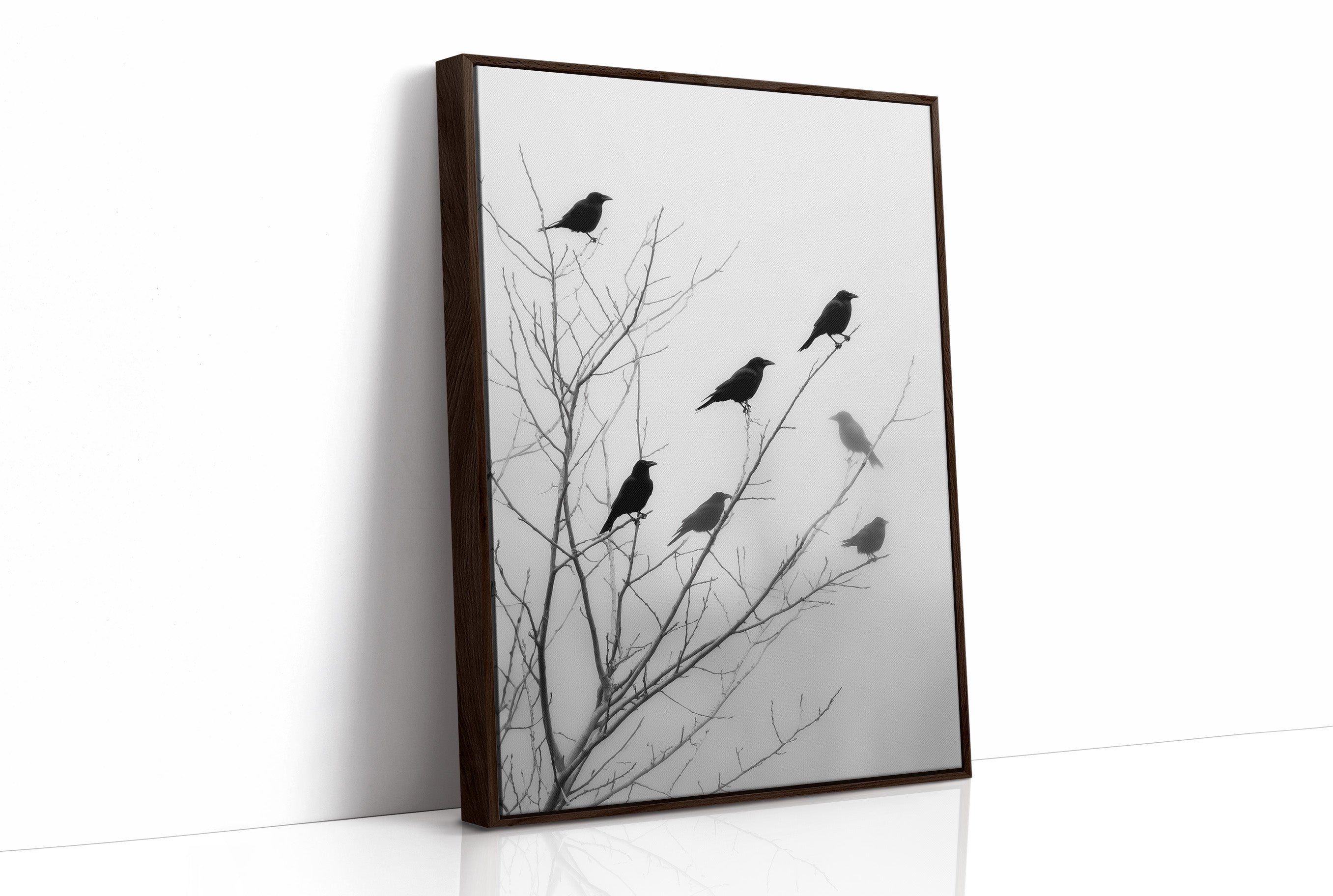 Ravens Perch On Winter Branches