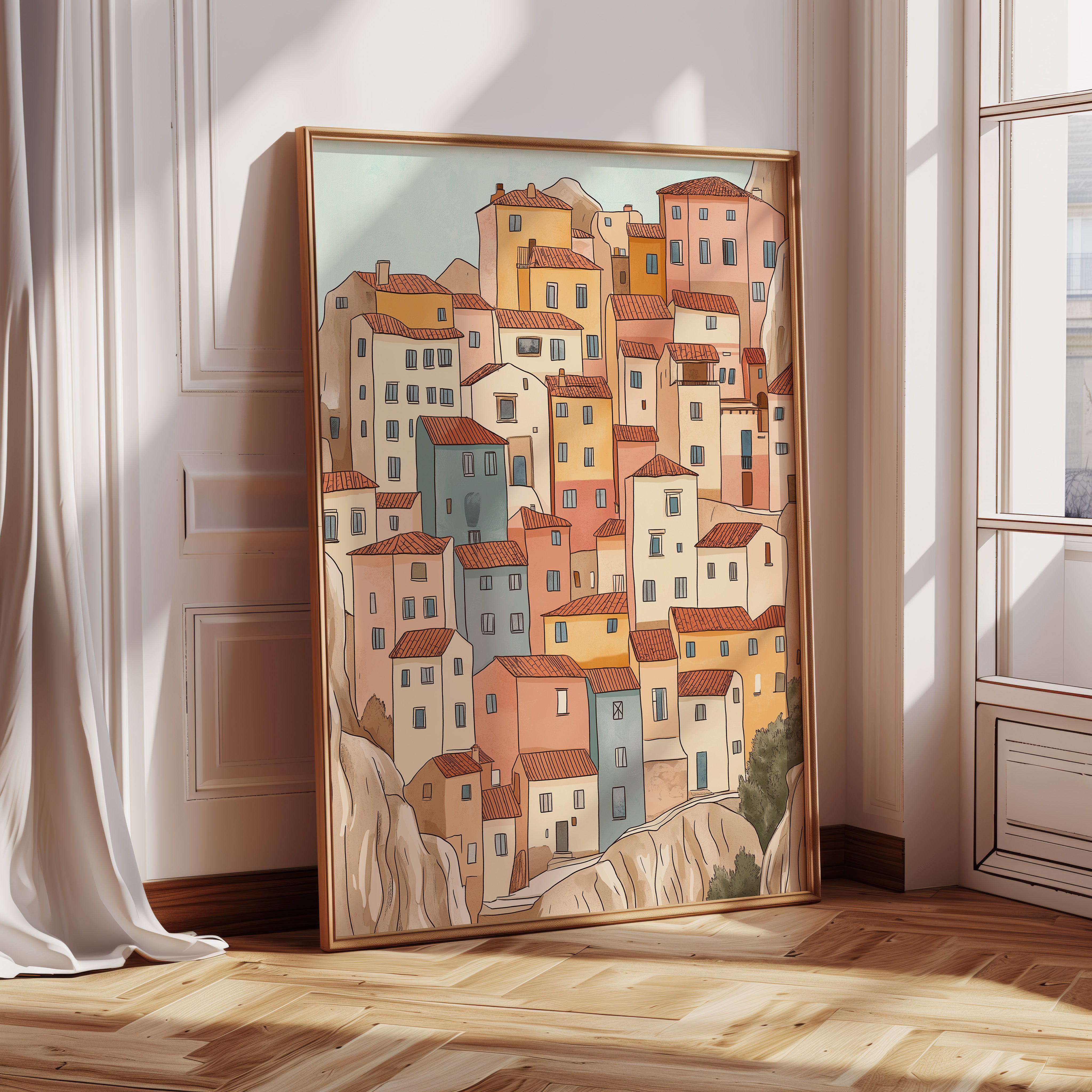Colorful Village on the Cliffs