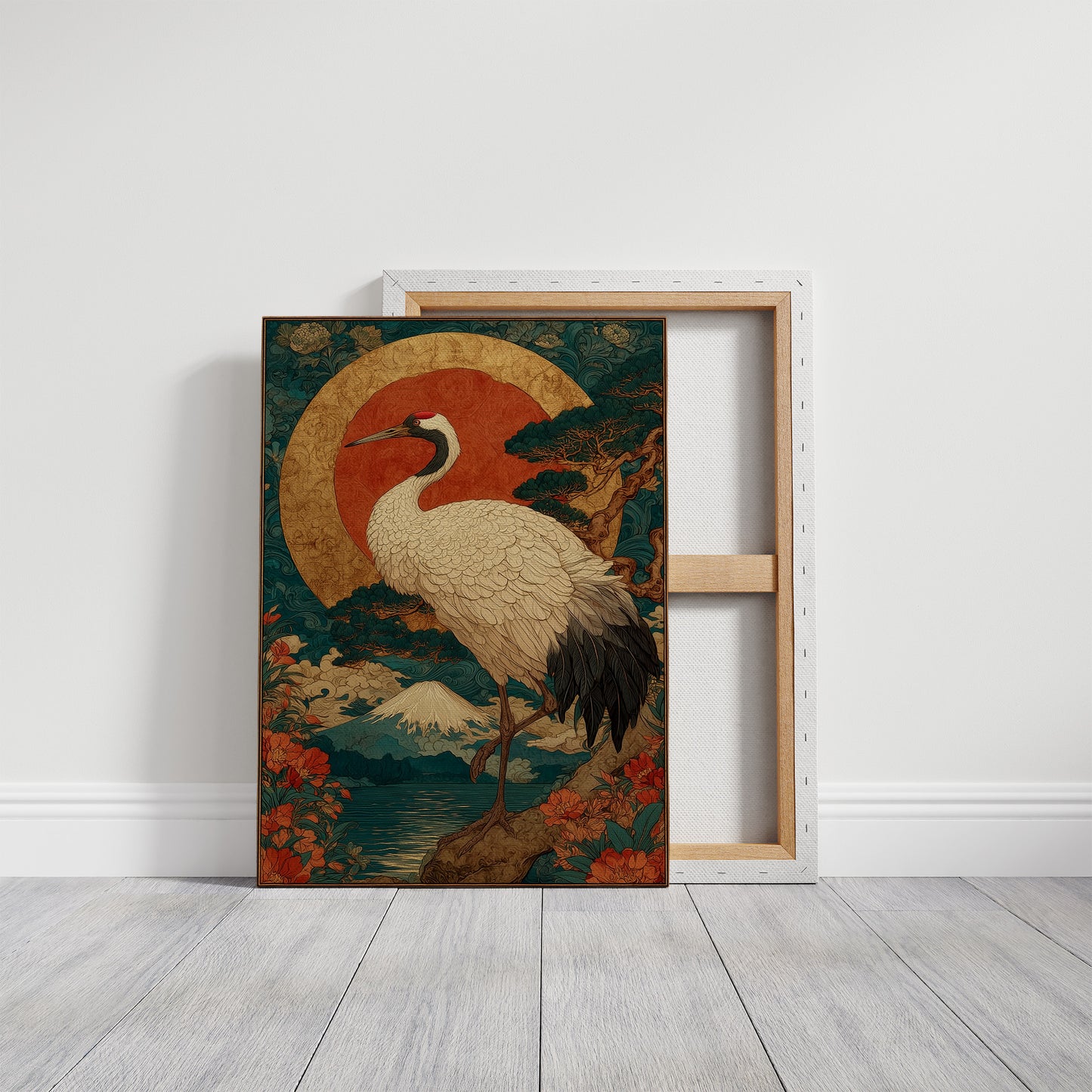 Noble Crane Greets Rising Sun