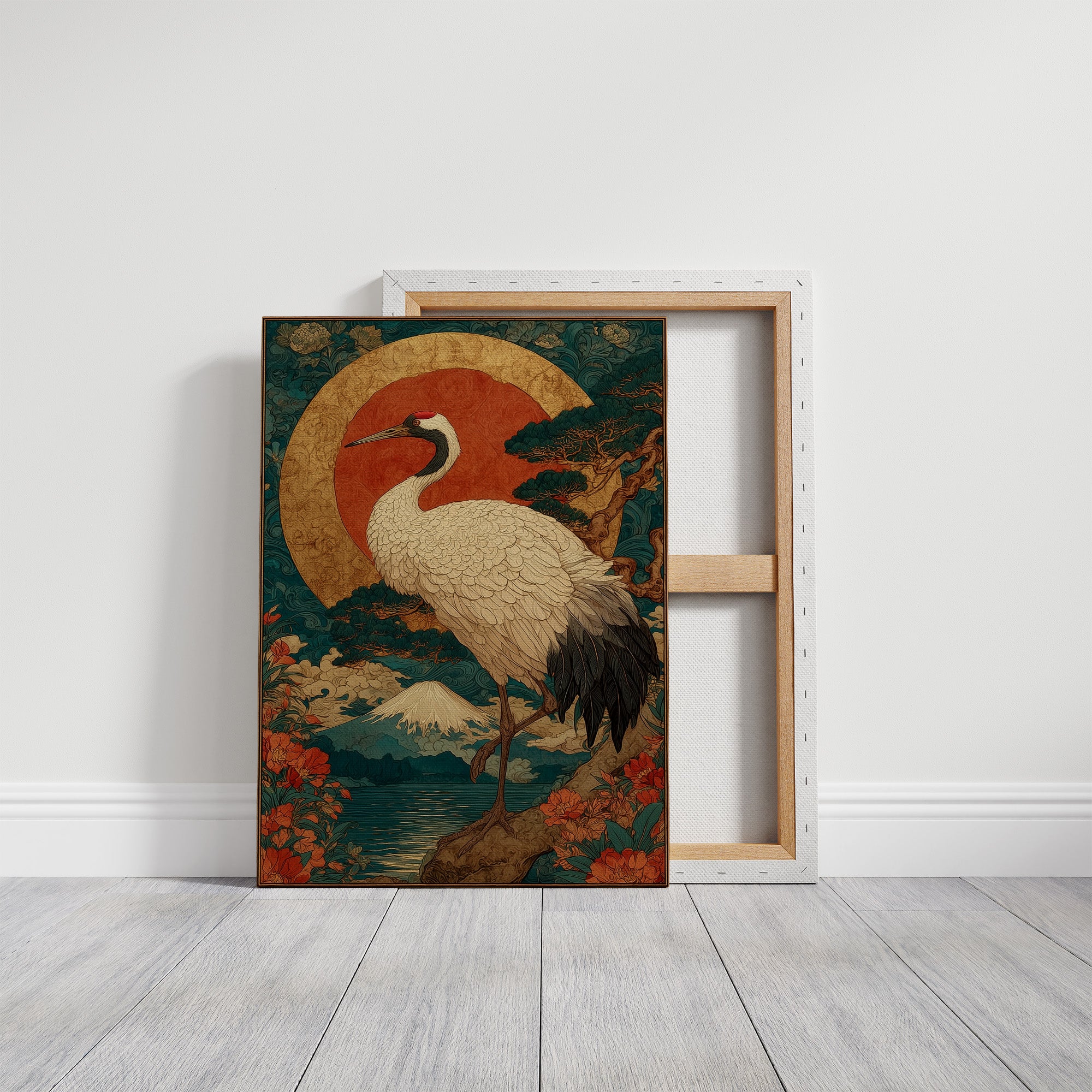 Noble Crane Greets Rising Sun