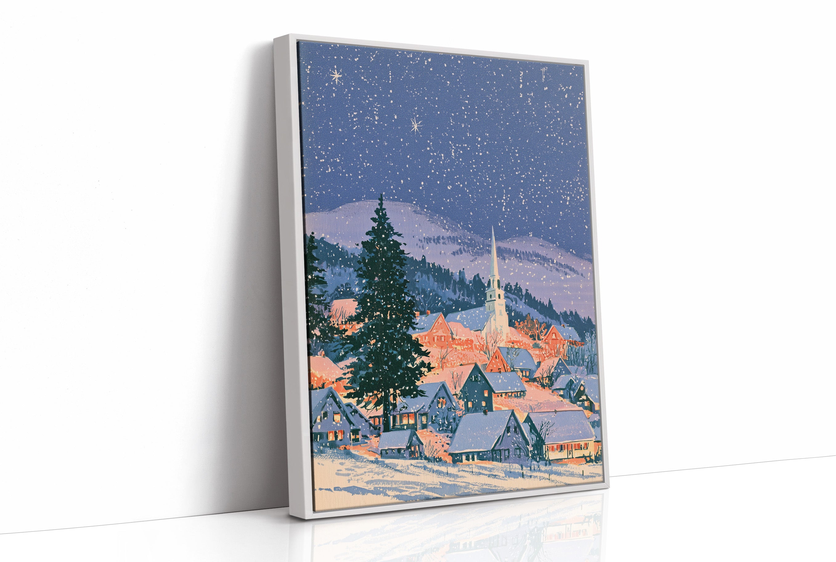 Starlit Village Below