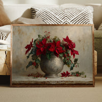 Poinsettias Paint December's Silver Story