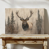 Noble Elk Among Winter Pines