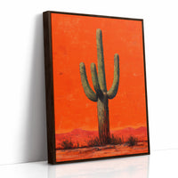 Lone Saguaro Against Desert Flame