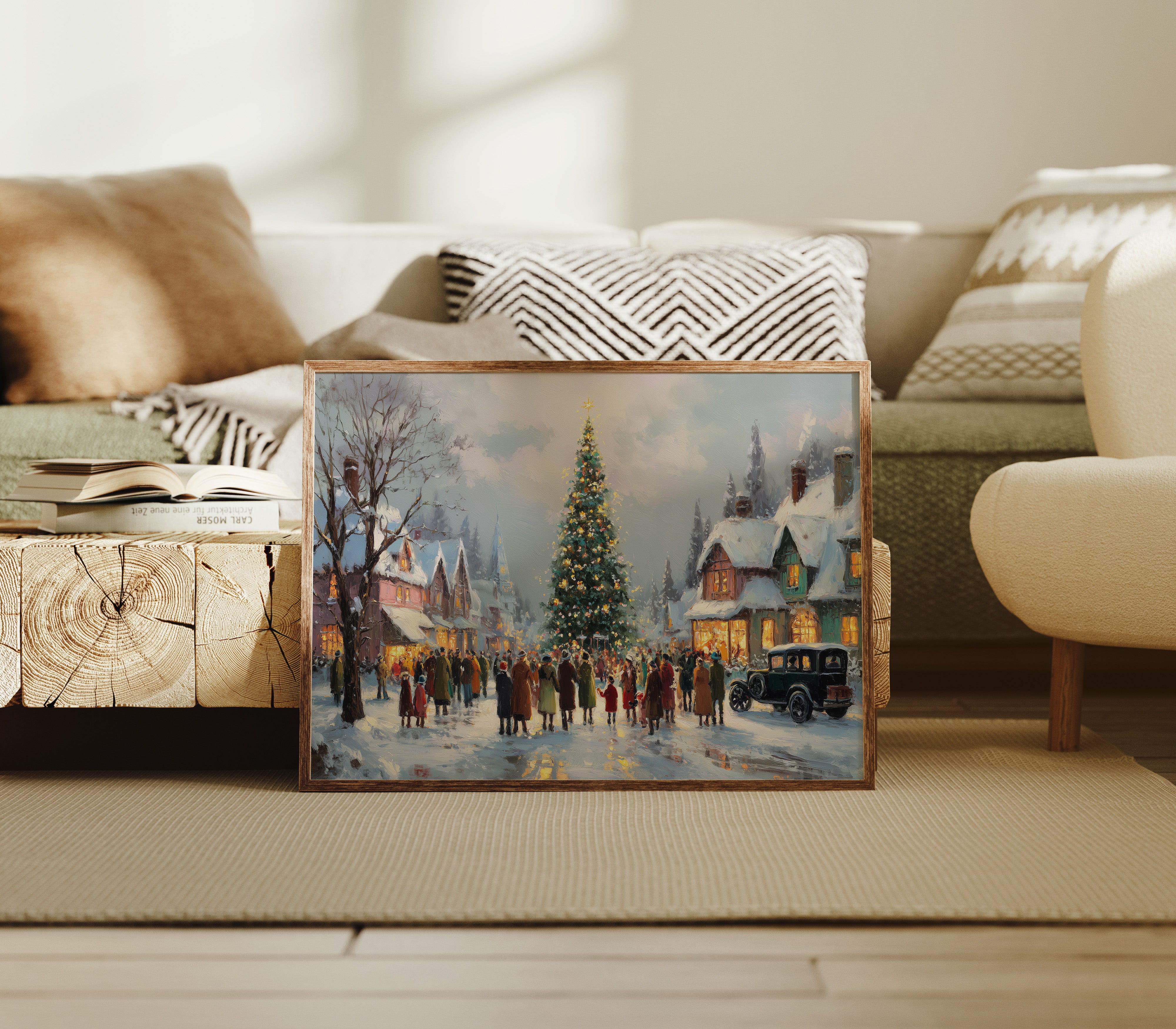 Townsfolk Gather Under December Stars