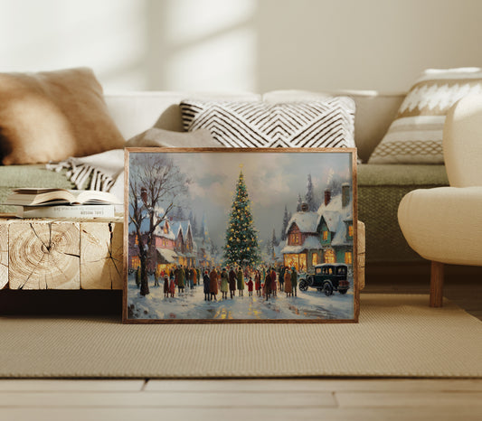 Townsfolk Gather Under December Stars