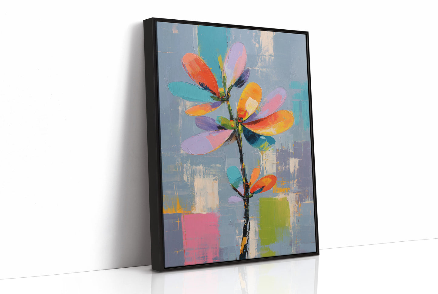 Chromatic Bloom Against Azure Canvas