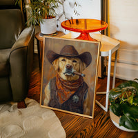 Golden Retriever Sheriff with Western Swagger