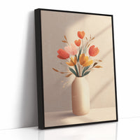 Sunlit Tulips in Minimalist Embrace