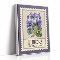 Illinois Violet Watercolor Stamp